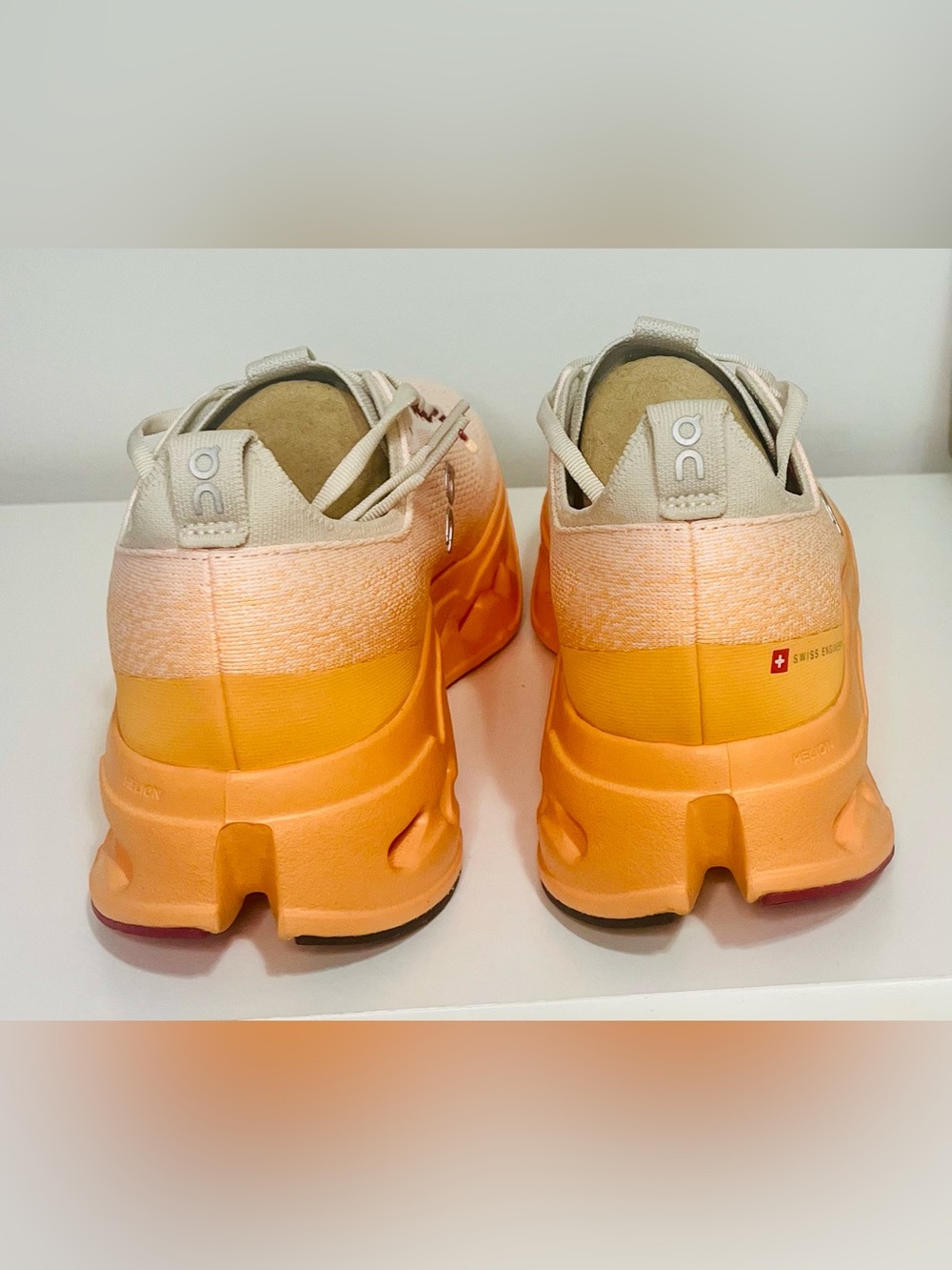 On Running Cloudsurfer Running Shoes in Tan/Peach/Orange Men’s - Picture 4 of 7